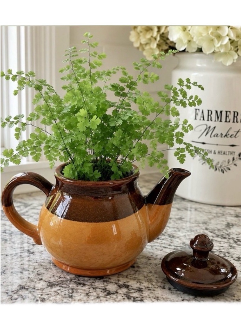 Vintage Brown Drip Glaze Stoneware Teapot Japan Rustic Farmhouse